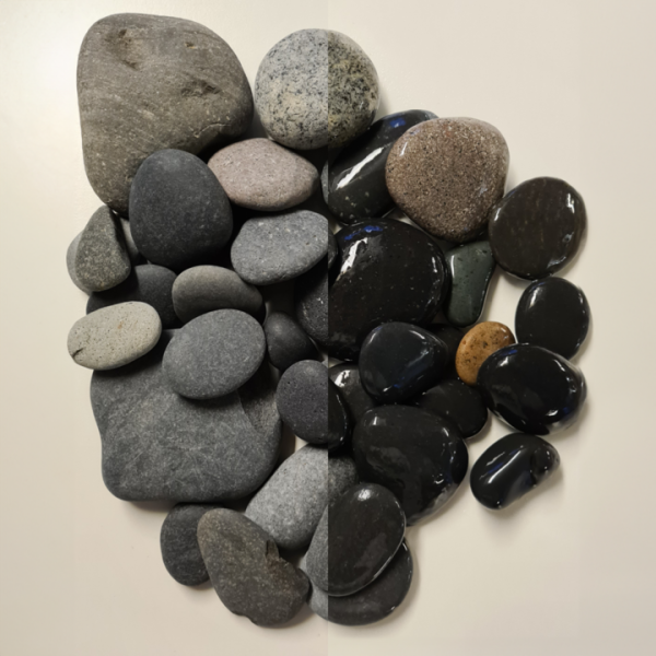 Kies Beach Pebbles grau getrommelt 30-60 mm