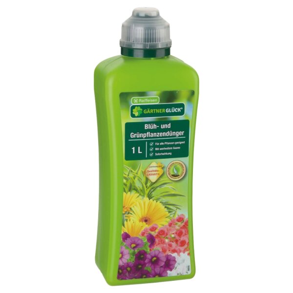 RAIFFEISEN GÄRTNERGLÜCK Blüh‑ und Grünpflanzendünger 1 L