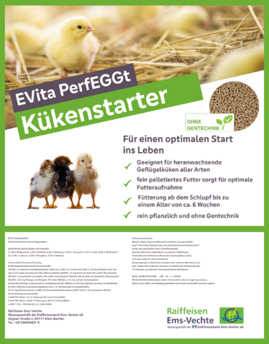 EVita PerfEGGt Kükenstarter Pellets 7 kg, gesackt | Alleinfuttermittel für Küken