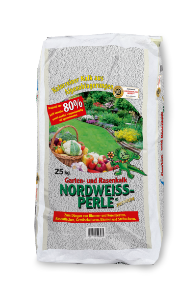 Nord-Weiß-Perle Gartenkalk – 25 kg, granuliert für Rasen & Garten