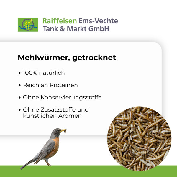 Mehlwürmer getrocknet 5 kg – 100% natürlich, ohne Zusatzstoffe