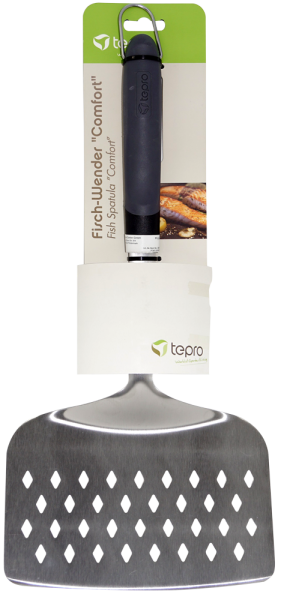 TEPRO Fisch-Wender "Comfort" aus Edelstahl mit Soft-Touch-Griff