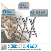 GÜDE Sägebock GSB 600‑680 – höhenverstellbar & klappbar