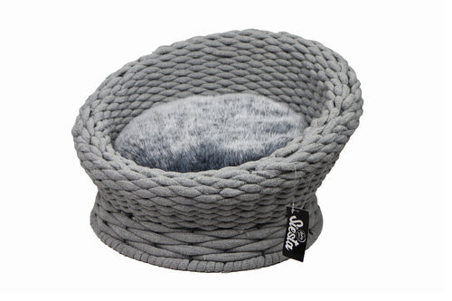 Duvo+ Sofa Oyster mit Baumwollseil 49x49x28 grau