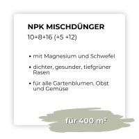 NPK Rasen- und Gartendünger 25 kg für 400...