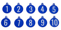 Kloatscheeter-Nummern Set 2x Nummer 1-10 in der Farbe Rot und Blau