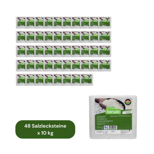 Naturreiner Salzleckstein für Nutztiere 48 x 10 kg
