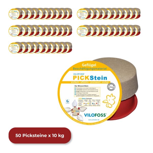 VILOFOSS Pickstein extra hart 50 x 10 kg | Pickschale zur Hühnerbeschäftigung