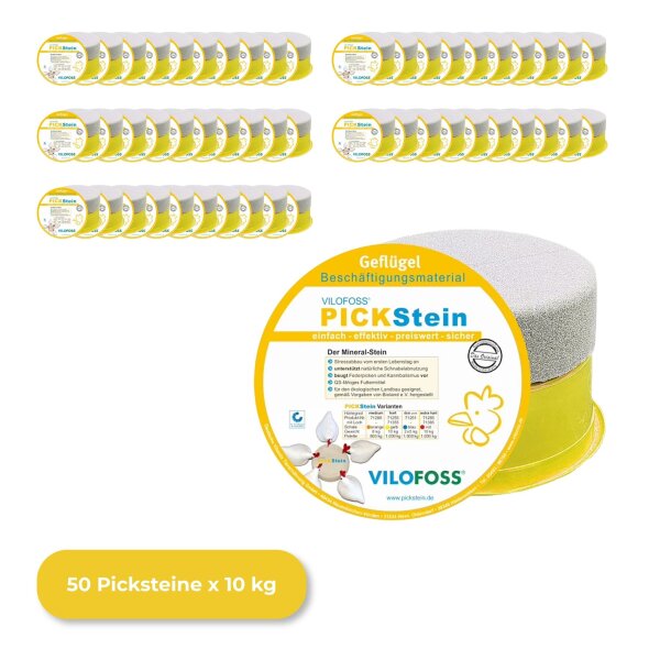 VILOFOSS Pickstein hart 50 x 10 kg | Pickschale zur Hühnerbeschäftigung