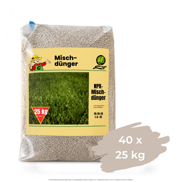 NPK Mischdünger 40 x 25 kg – 14+14+14 (+3 +2)