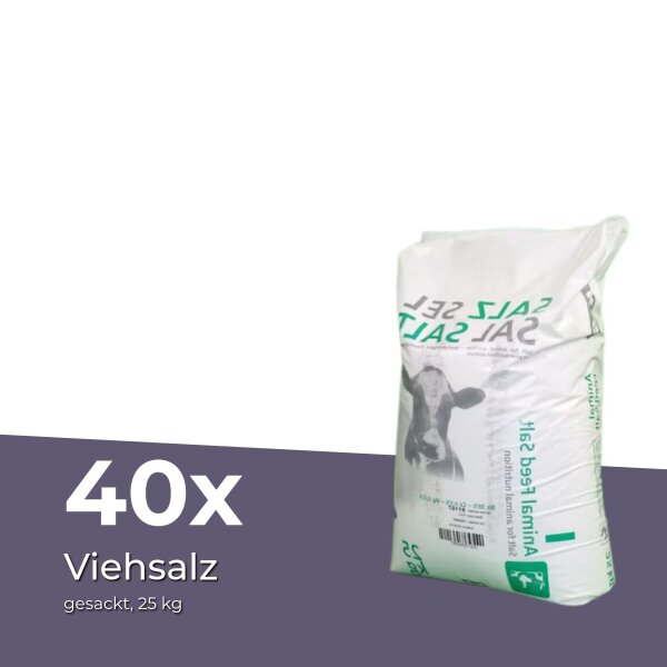 Viehsalz 40 x 25 kg – Natriumchlorid Einzelfuttermittel für Haus- und Hoftiere