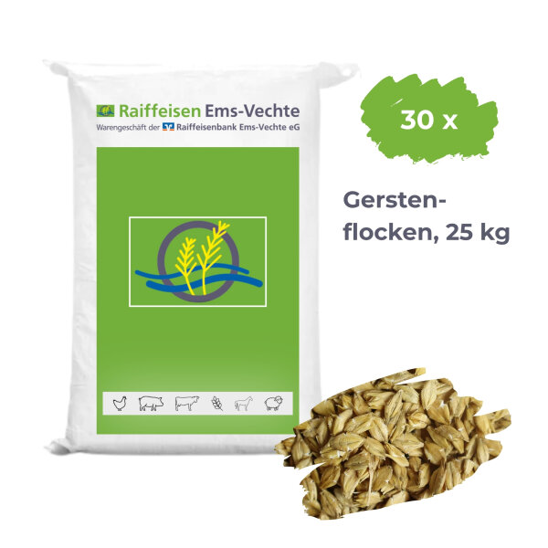 Gerstenflocken 30 x 25 kg – Einzelfuttermittel für Tiere