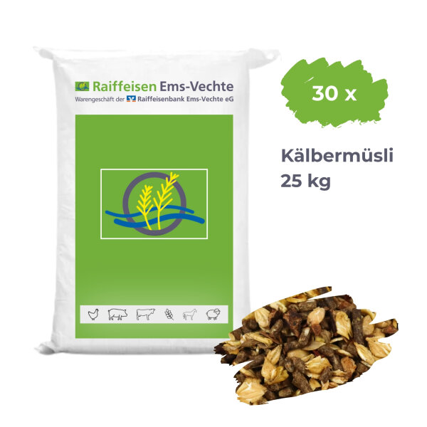 Kälbermüsli 30 x 25 kg – Ergänzungsfuttermittel für Kälber