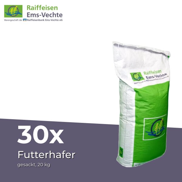 Futterhafer gesackt 30 x 20 kg – nährstoffreiches Einzelfuttermittel & Mischfutter-Grundlage