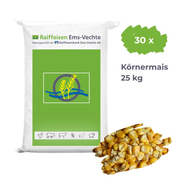 Körnermais 30 x 25 kg – Einzelfuttermittel für Tiere