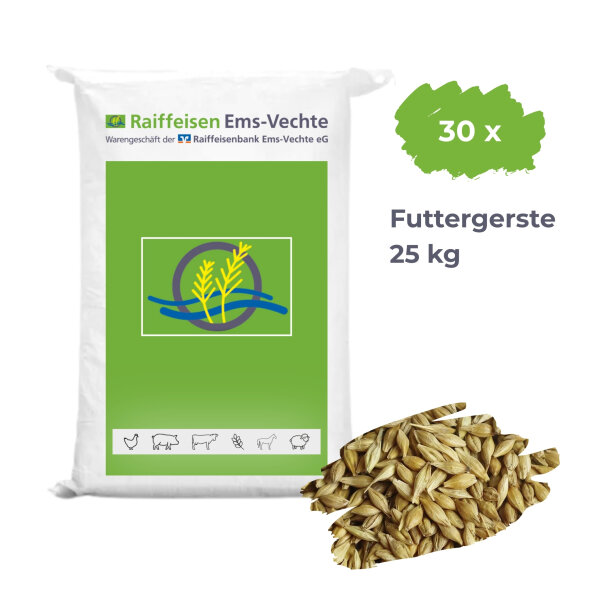 Futtergerste 30 x 25 kg – Einzelfuttermittel für Tiere