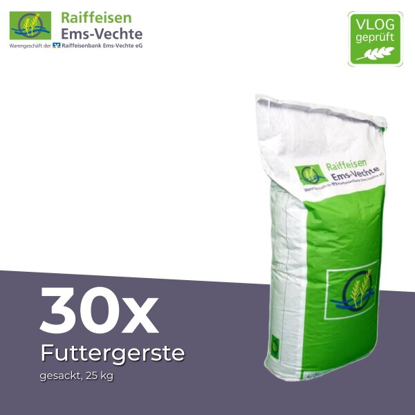 Gerste gesackt 30 x 25 kg – hochwertiges Einzelfuttermittel & Mischfutter-Basis