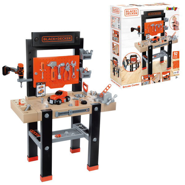 SMOBY Black+Decker Werkbank Center | Spielwerkbank für Kinder ab 3 Jahren