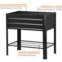 DOBAR Metallhochbeet mit Ablageboden Anthrazit 81 x 51 x 80 cm