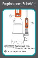 GARDENA 09042-61 Schmutzwasser Tauchpumpe 16000