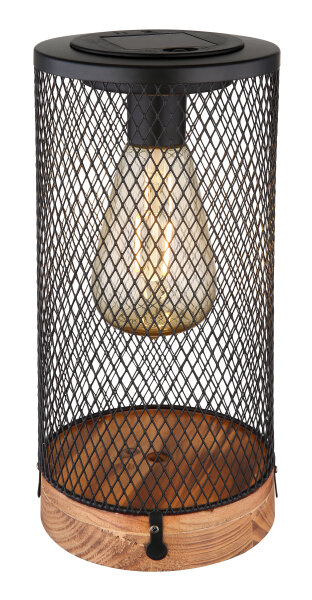 GLOBO LED-Solarleuchte aus Holz und Metall