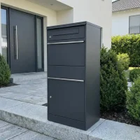 METZLER Paketbox Anthrazit, Pakete bis Größe M mit Briefkasten | Bispo