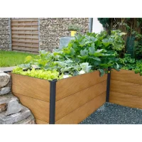 METZLER Hochbeet in Holzoptik mit Anthrazitgrau | 150 x 75 x 77 cm
