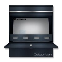 METZLER Briefkasten mit Zeitungsfach in Anthrazitgrau | austauschbares Namenschild