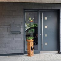 METZLER Briefkasten mit Zeitungsfach in Anthrazitgrau | austauschbares Namenschild