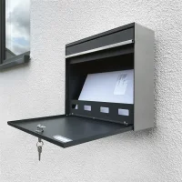 METZLER Briefkasten in Anthrazitgrau mit austauschbarem Namensschild