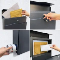 METZLER Briefkasten in Anthrazitgrau mit austauschbarem Namensschild | Hoffmann