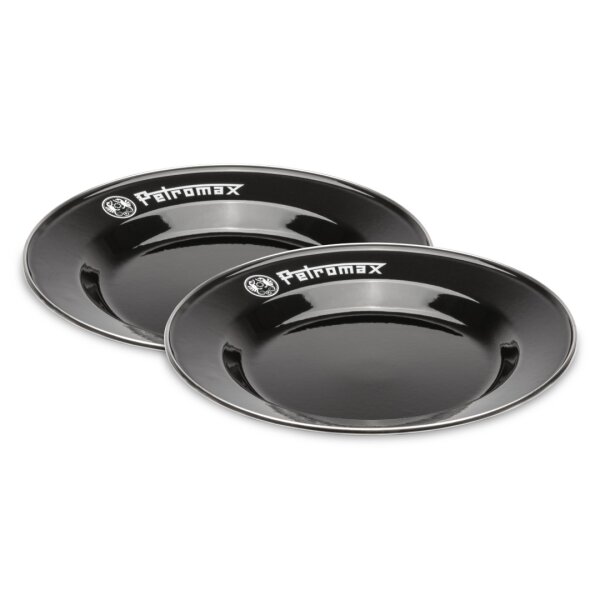PETROMAX Emaille Teller 2er Set – Schwarz, Ø 22,5 cm