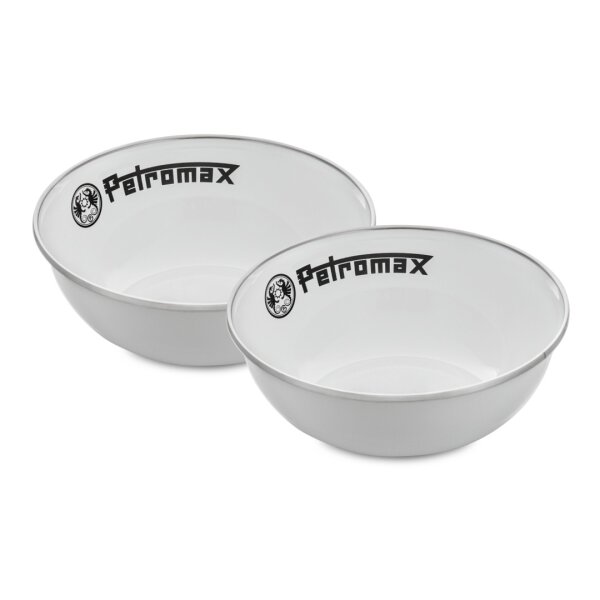 PETROMAX Emaille Schalen 2er Set - Weiß, 0,5 Liter