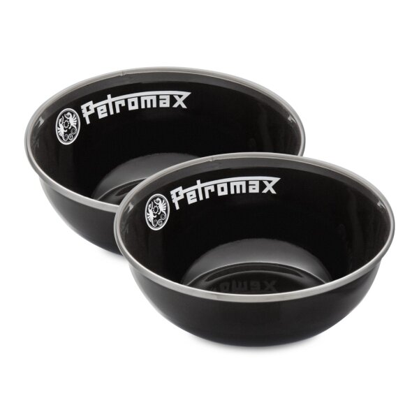 PETROMAX Emaille Schalen 2er Set - Schwarz, 0,5 Liter