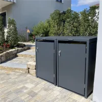 METZLER Mülltonnenbox Anthrazit Türgriff mit Schloss | 1er  - 5er