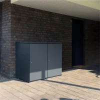 METZLER Mülltonnenbox Anthrazit aus Aluminium | 1er - 4er