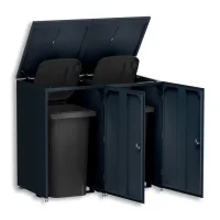 METZLER Mülltonnenbox Anthrazit aus Aluminium | 1er - 4er