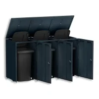 METZLER Mülltonnenbox Anthrazit aus Aluminium | 1er - 4er