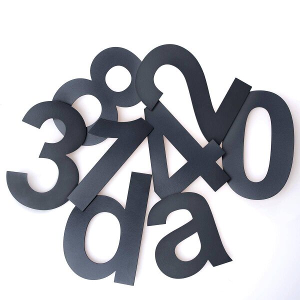 METZLER Hausnummer aus Edelstahl in Anthrazitgrau