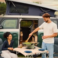 NomadiQ tragbarer und klappbarer Camping Elektro Grill Zementfarben