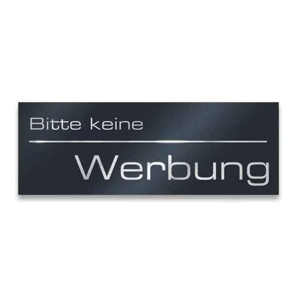 METZLER Briefkastenschild "Bitte keine Werbung" in Anthrazitgrau