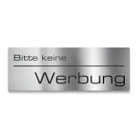 METZLER Briefkastenschild „Bitte keine Werbung“ aus Edelstahl