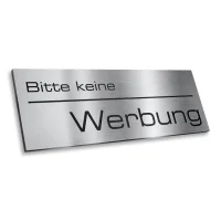 METZLER Briefkastenschild „Bitte keine Werbung“ aus Edelstahl