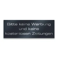 METZLER Briefkastenschild Bitte keine Werbung/ Zeitung - Anthrazitgrau