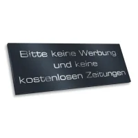 METZLER Briefkastenschild Bitte keine Werbung/ Zeitung - Anthrazitgrau