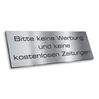 METZLER Briefkastenschild „Bitte keine Werbung/ Zeitung“ – Edelstahl