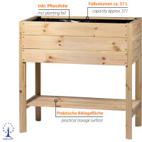 DOBAR Hochbeet „Florenz“ aus Holz mit Ablage und Pflanzfolie
