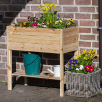 DOBAR Hochbeet „Florenz“ aus Holz mit Ablage und Pflanzfolie