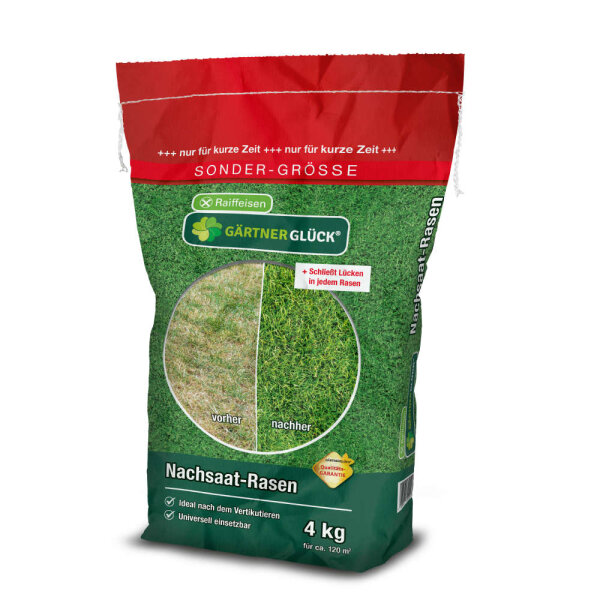 RAIFFEISEN GÄRTNERGLÜCK Nachsaat-Rasen 4 kg
