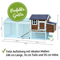 ZOOPRINZ Mobiler Hühnerstall mit Auslaufgehege | 2 Packstücke